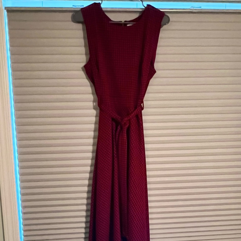 Calvin Klein Belted Houndstooth A-Line Dress - size 16